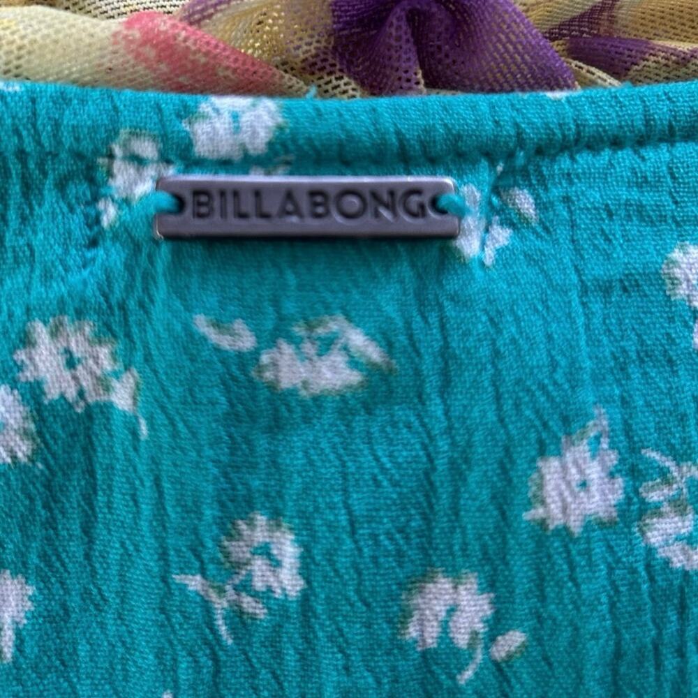 Billabong Floral Wrap Mini Dress Beach Surfer Boho Blue Women S - Picture 8 of 8